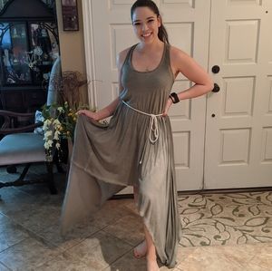 Unique Gray Rope Belt Cover Up Dress